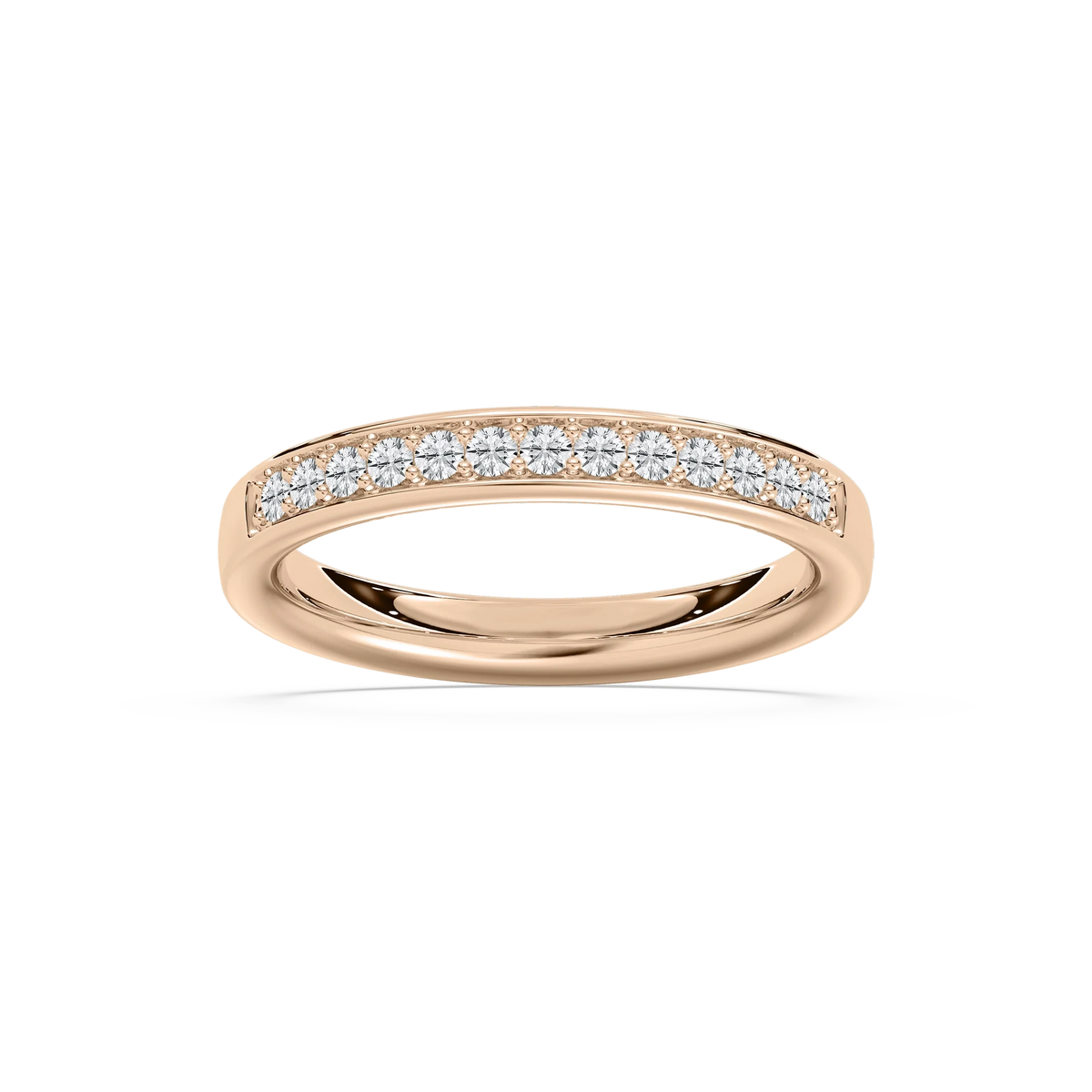 Kenna 1/3 ctw Round LGD Channel Set Wedding Band - 14K Rose Gold