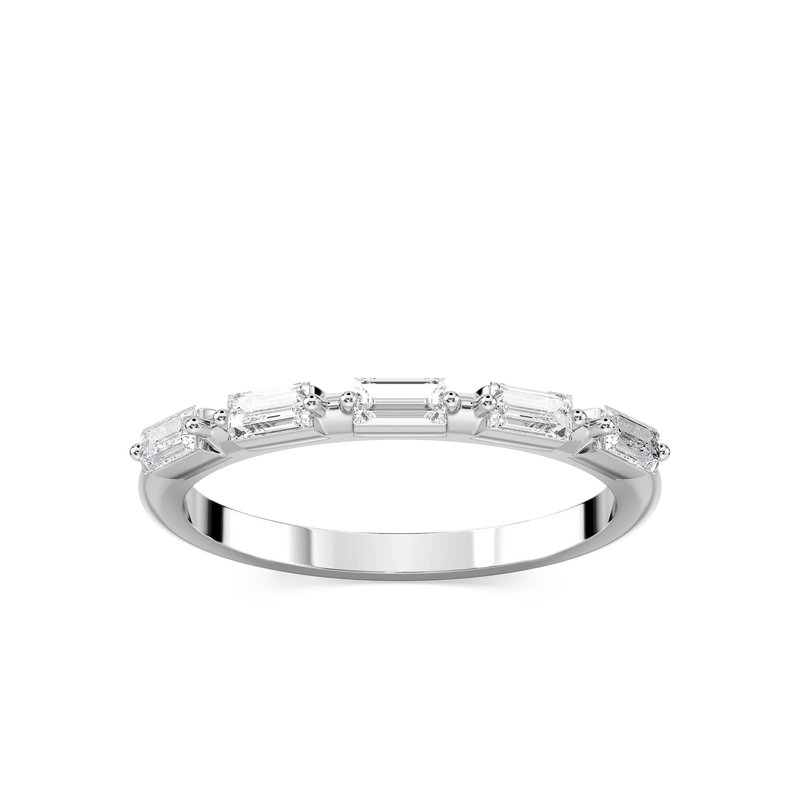 Kira 1/3 ctw Baguette LGD Station Anniversary Band - 14K White Gold