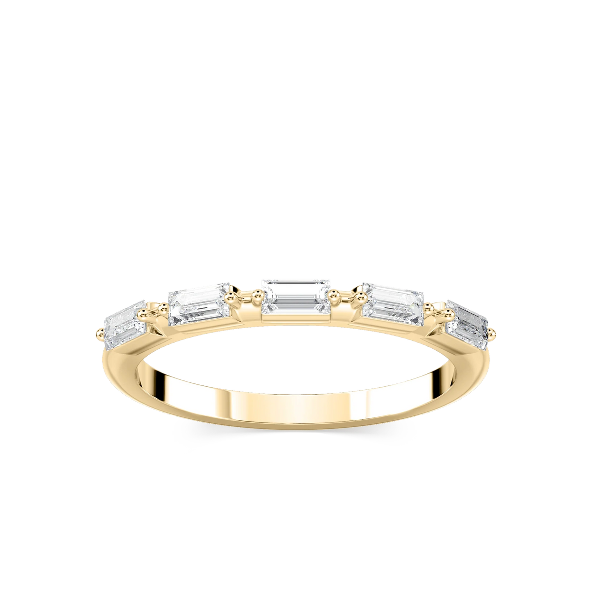 Kira 1/3 ctw Baguette LGD Station Anniversary Band - 14K Yellow Gold