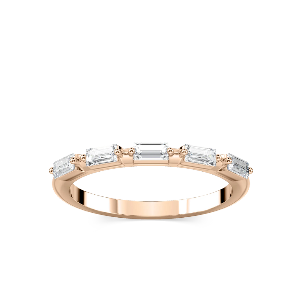 Kira 1/3 ctw Baguette LGD Station Anniversary Band - 14K Rose Gold