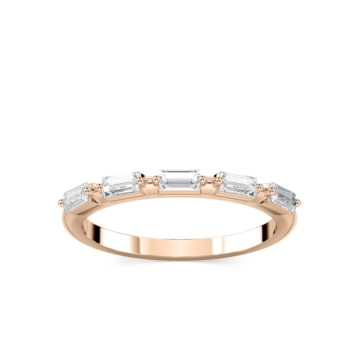 Kira 1/3 ctw Baguette LGD Station Anniversary Band - 14K Rose Gold