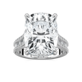 Kristina 17 ⅓ ctw Elongated Cushion LGD Hidden Halo Engagement Ring - Signature Collection - 14K White Gold