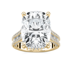 Kristina 17 ⅓ ctw Elongated Cushion LGD Hidden Halo Engagement Ring - Signature Collection - 14K Yellow Gold