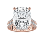 Kristina 17 ⅓ ctw Elongated Cushion LGD Hidden Halo Engagement Ring - Signature Collection - 14K Rose Gold