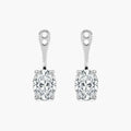 Oval LGD Drop Earring Jackets - 14K White Gold / 1.0ctw / F-VS2