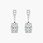 Oval LGD Drop Earring Jackets - 14K White Gold / 1.0ctw / F-VS2