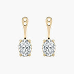 Oval LGD Drop Earring Jackets - 14K Yellow Gold / 2.0ctw / F-VS2
