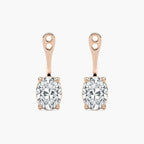 Oval LGD Drop Earring Jackets - 14K Rose Gold / 2.0ctw / F-VS2