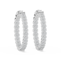 Round LGD Pave Oval-Shaped Inside-Out Hoop Earrings