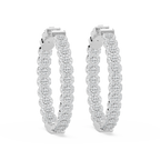 Round LGD Pave Oval-Shaped Inside-Out Hoop Earrings