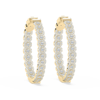 Round LGD Pave Oval-Shaped Inside-Out Hoop Earrings