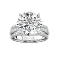 Lasha 11 ⅕ ctw Round LGD Triple Row Hidden Halo Engagement Ring - Signature Collection - 14K White Gold