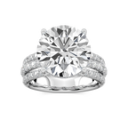 Lasha 11 ⅕ ctw Round LGD Triple Row Hidden Halo Engagement Ring - Signature Collection - 14K White Gold