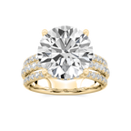 Lasha 11 ⅕ ctw Round LGD Triple Row Hidden Halo Engagement Ring - Signature Collection - 14K Yellow Gold