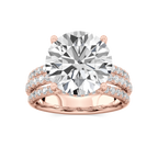 Lasha 11 ⅕ ctw Round LGD Triple Row Hidden Halo Engagement Ring - Signature Collection - 14K Rose Gold