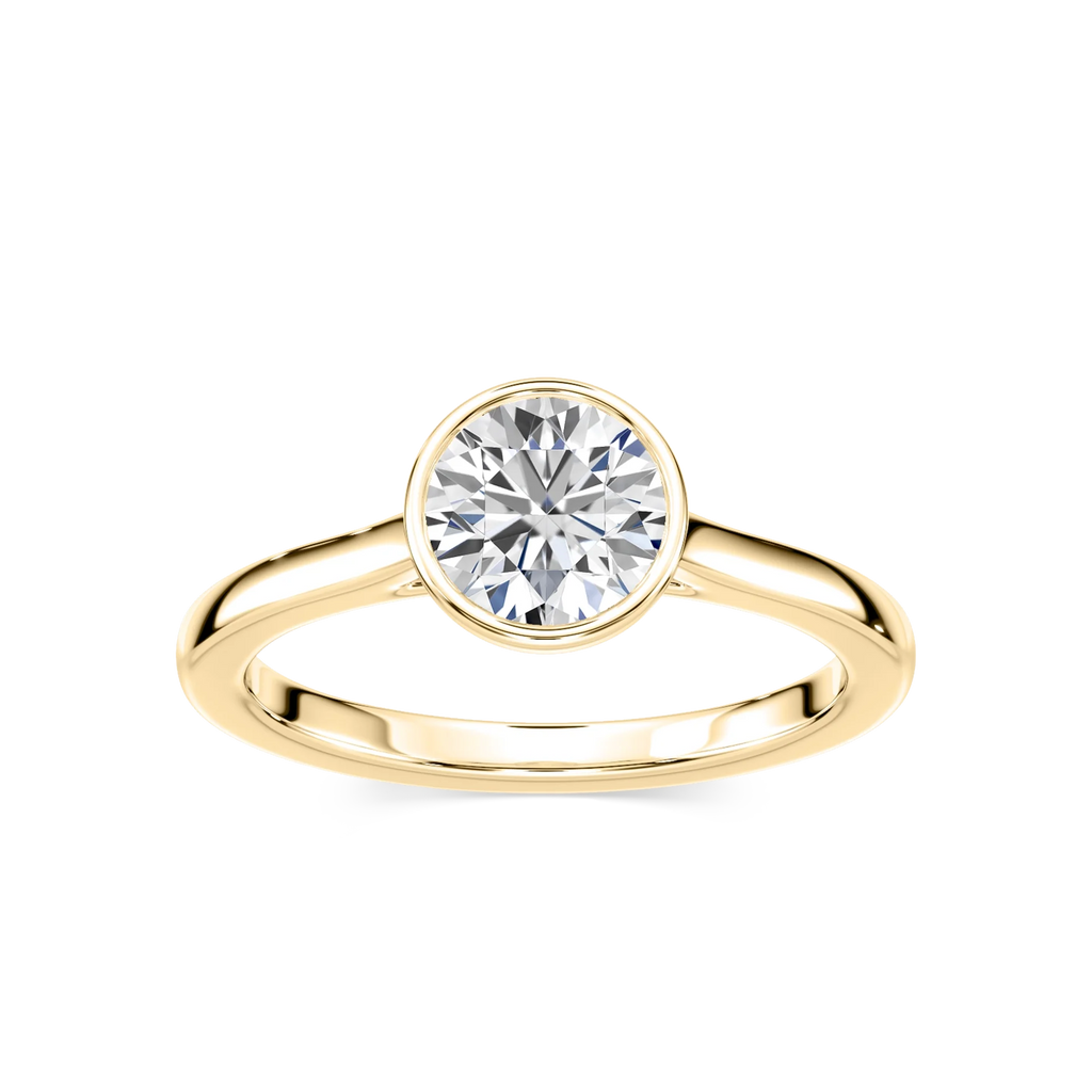 Melodie Round LGD Bezel Solitaire Engagement Ring - 14K Yellow Gold