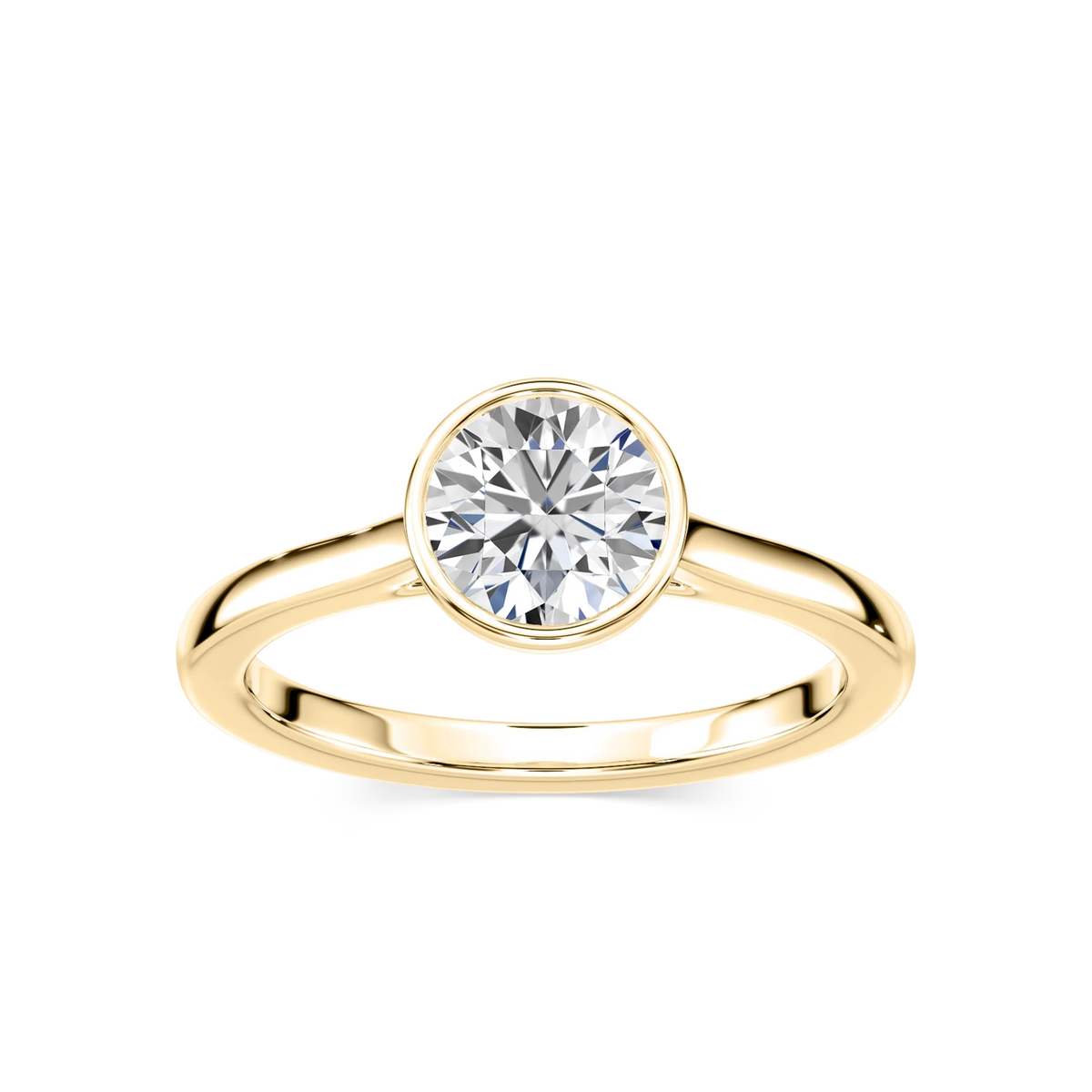 Melodie Round LGD Bezel Solitaire Engagement Ring - 14K Yellow Gold