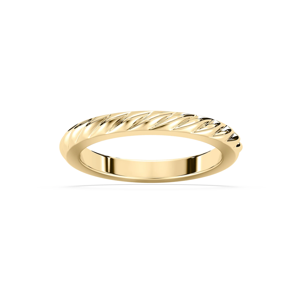 Lille 2.50mm Twist Plain Metal Band - 14K Yellow Gold