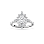 Lillith 1 ¹⁄₄ ctw Oval LGD Ornate Halo Promise Ring - 14K White Gold