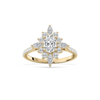 Lillith 1 ¹⁄₄ ctw Oval LGD Ornate Halo Promise Ring - 14K Yellow Gold
