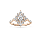 Lillith 1 ¹⁄₄ ctw Oval LGD Ornate Halo Promise Ring - 14K Rose Gold