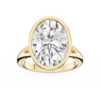 Linda Oval LGD Bezel Split Shank Solitaire Engagement Ring - 14K Yellow Gold / 5 ct / F-VS2