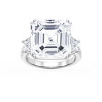Liz 21 ctw Asscher LGD Double Prong Three Stone Engagement Ring - Signature Collection - 14K White Gold