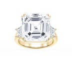 Liz 21 ctw Asscher LGD Double Prong Three Stone Engagement Ring - Signature Collection - 14K Yellow Gold