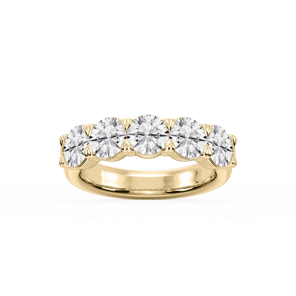 Kate Round LGD 5-Stone V-Prong Anniversary Band - 14K Yellow Gold / 3 ctw / F-VS2