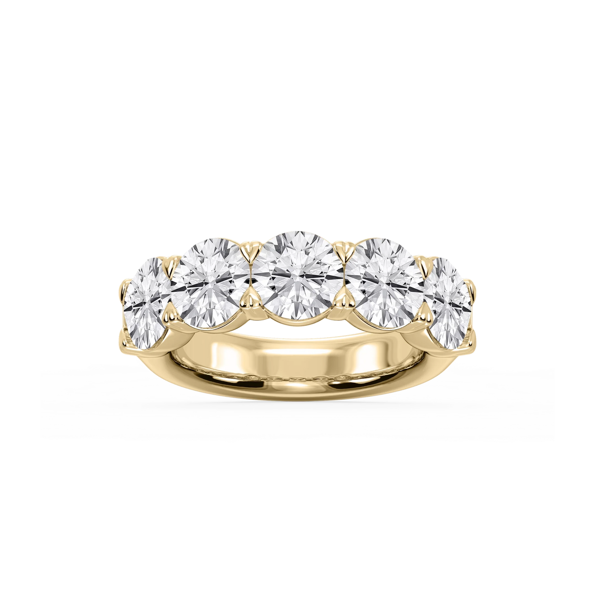 Kate Round LGD 5-Stone V-Prong Anniversary Band - 14K Yellow Gold / 5 ctw / F-VS2