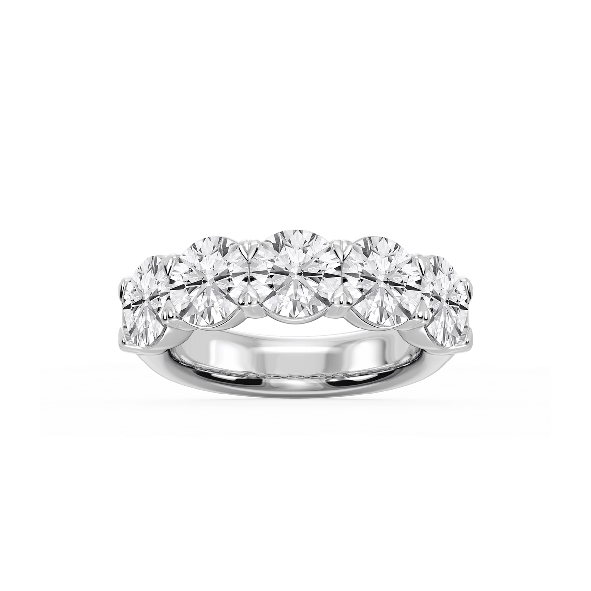 Kate Round LGD 5-Stone V-Prong Anniversary Band - 18K White Gold / 5 ctw / F-VS2