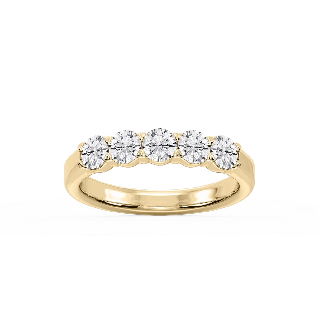 Kate Round LGD 5-Stone V-Prong Anniversary Band - 18K Yellow Gold / 1 ctw / F-VS2