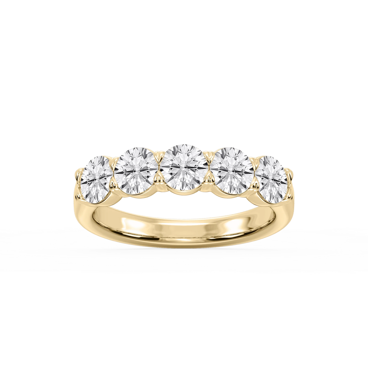Kate Round LGD 5-Stone V-Prong Anniversary Band - 18K Yellow Gold / 2 ctw / F-VS2