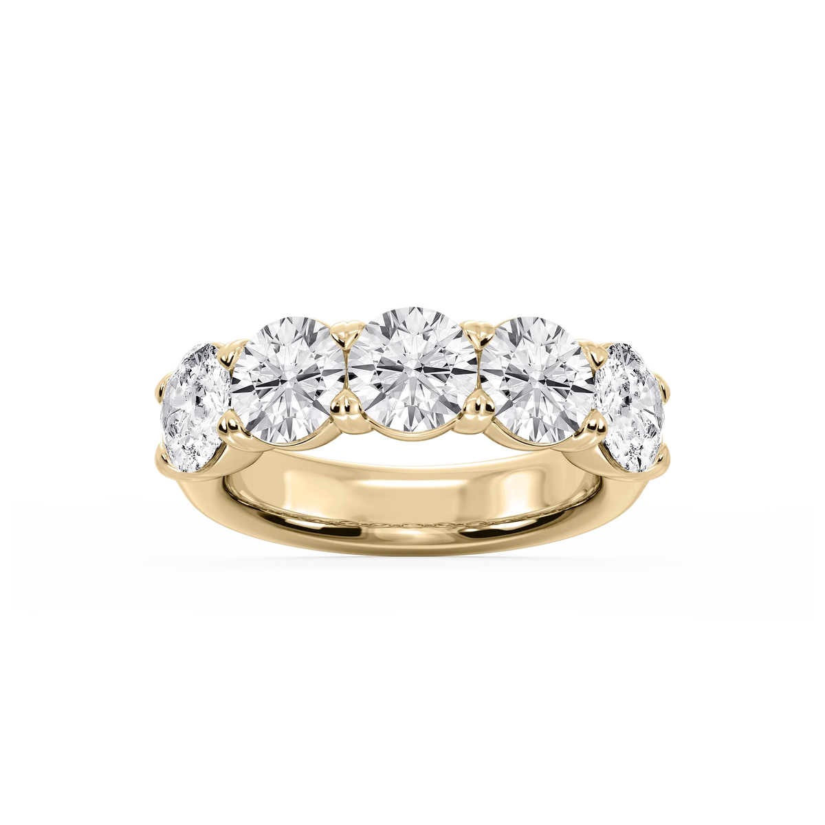 Kate Round LGD 5-Stone V-Prong Anniversary Band - 18K Yellow Gold / 4 ctw / F-VS2