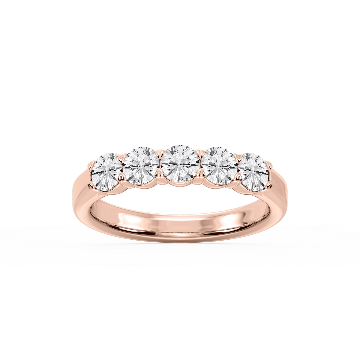 Kate Round LGD 5-Stone V-Prong Anniversary Band - 18K Rose Gold / 1 ctw / F-VS2