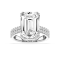 London 10 ¾ ctw Emerald LGD Hidden Halo Engagement Ring - Signature Collection - 14K White Gold