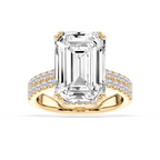 London 10 ¾ ctw Emerald LGD Hidden Halo Engagement Ring - Signature Collection - 14K Yellow Gold