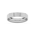 Lucas 1/8 ct Baguette LGD 5.20mm Flat Edge Mens Wedding Band - 14K White Gold