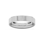 Lucas 1/8 ct Baguette LGD 5.20mm Flat Edge Mens Wedding Band - 14K White Gold