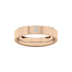 Lucas 1/8 ct Baguette LGD 5.20mm Flat Edge Mens Wedding Band - 14K Rose Gold