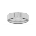 Lucas 1/5 ct Baguette LGD 6.40mm Flat Edge Mens Wedding Band - 14K White Gold