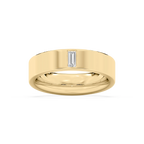 Lucas 1/5 ct Baguette LGD 6.40mm Flat Edge Mens Wedding Band - 14K Yellow Gold