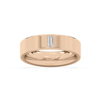 Lucas 1/5 ct Baguette LGD 6.40mm Flat Edge Mens Wedding Band - 14K Rose Gold