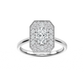 Lucia 1 ⅕ ctw Oval, Round, and Princess LGD Multi Shape Halo Vintage Promise Ring - 14K White Gold