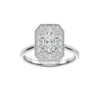 Lucia 1 ⅕ ctw Oval, Round, and Princess LGD Multi Shape Halo Vintage Promise Ring - 14K White Gold