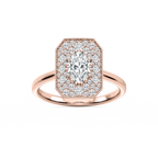 Lucia 1 ⅕ ctw Oval, Round, and Princess LGD Multi Shape Halo Vintage Promise Ring - 14K Rose Gold