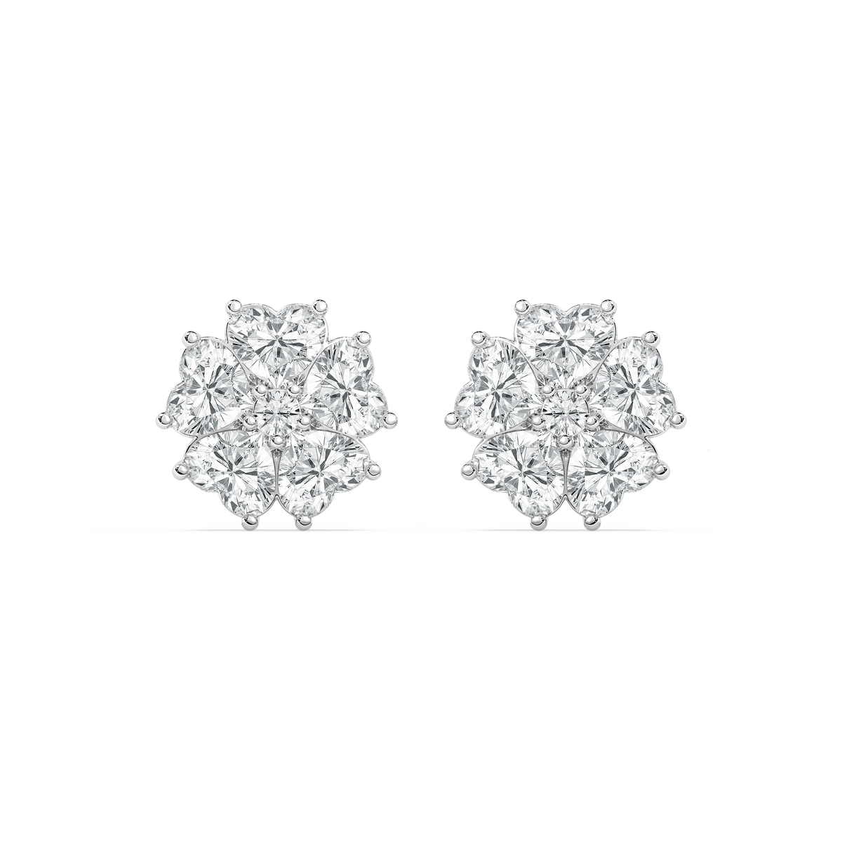 8 ctw LGD Lucky Heart Stud Earrings - Signature Collection - 14K White Gold