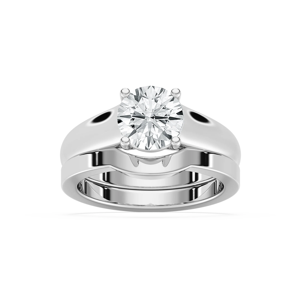 Lucy LGD Wide Cathedral Solitaire Wedding Set