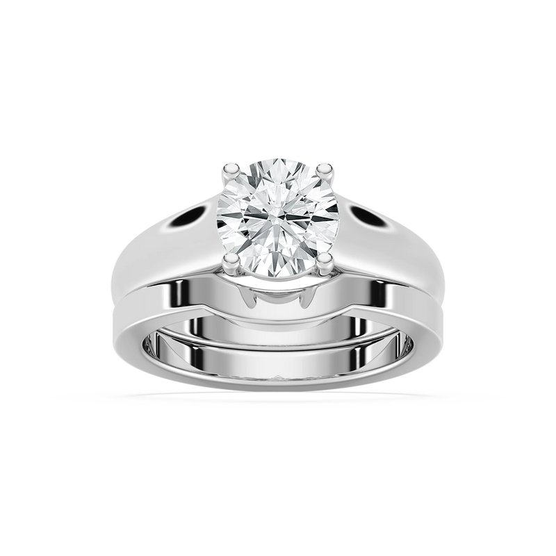 Lucy LGD Wide Cathedral Solitaire Wedding Set