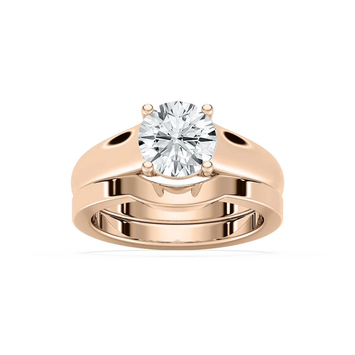Lucy LGD Wide Cathedral Solitaire Wedding Set